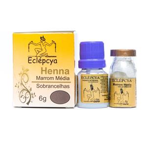 Henna Sobrancelhas Eclépcya 6g + fixante 10ml - Marrom Média
