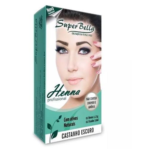 Henna Super Bella 1.25g + Fixador 9 Cores a Escolha