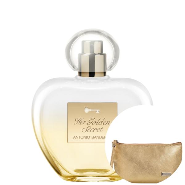 Her Golden Secret Antonio Banderas EDT - Perfume 50ml+Nécessaire Dourado Beleza na Web Dia das Mães
