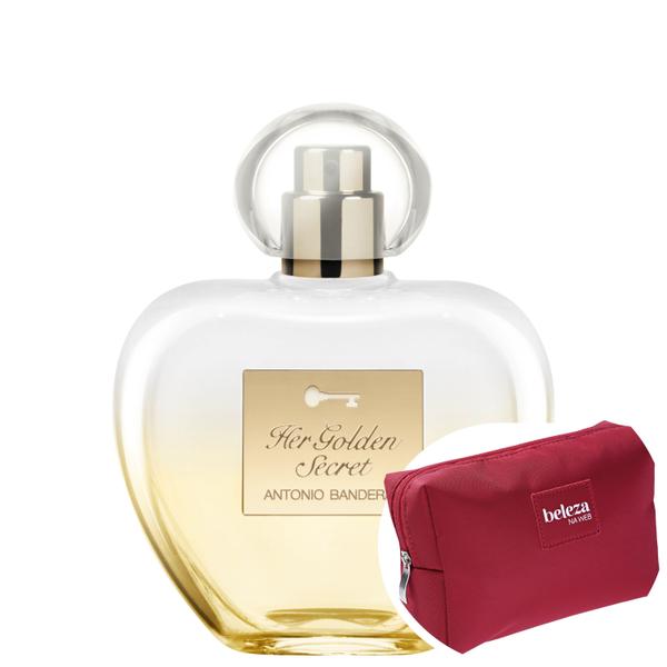 Her Golden Secret Antonio Banderas EDT - Perfume Feminino 50ml+Nécessaire Beleza na Web Vermelho