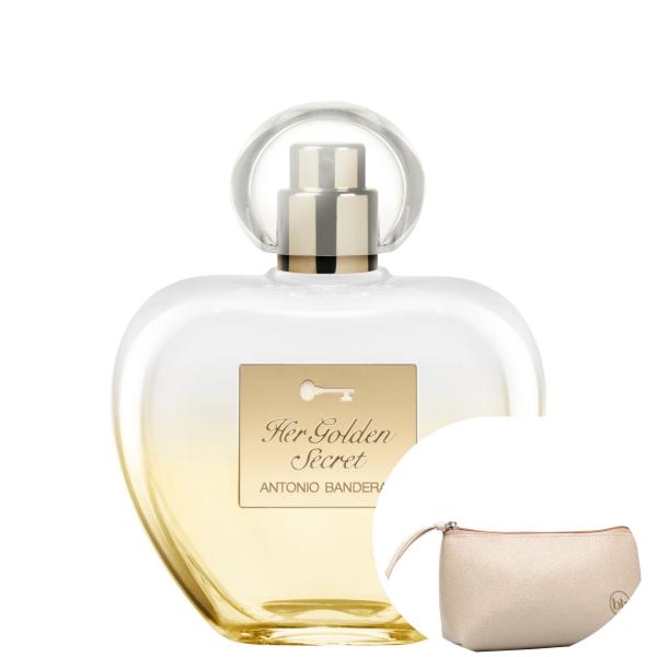 Her Golden Secret Antonio Banderas EDT-Perfume Feminino 50ml+Nécessaire Dourado Beleza na Web Natal
