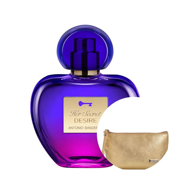 Her Secret Desire Antonio Banderas EDT - Perfume 50ml+Nécessaire Dourado Beleza na Web Dia das Mães