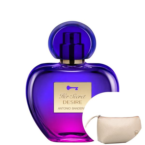 Her Secret Desire Antonio Banderas EDT-Perfume Feminino 50ml+Nécessaire Dourado Beleza na Web Natal