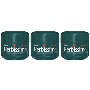Herbíssimo Action Desodorante Creme 55g - Kit com 03