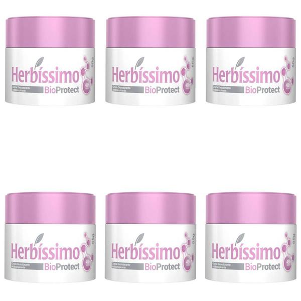 Herbíssimo Bioprotect Hibisco Desodorante Creme 55g (Kit C/06)