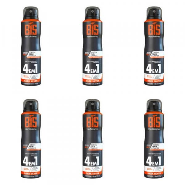 Herbíssimo Bis Dark Silver Desodorante Aerosol 150ml (Kit C/06)