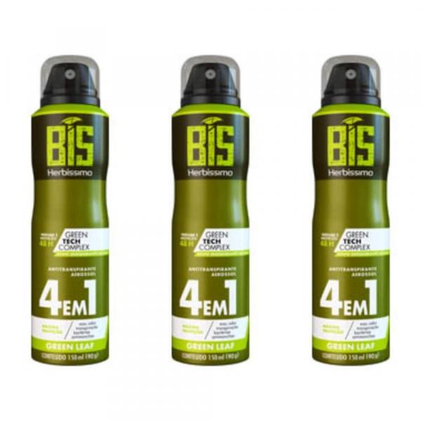 Herbíssimo Bis Gree Leaf Desodorante Aerosol 150ml (Kit C/03)
