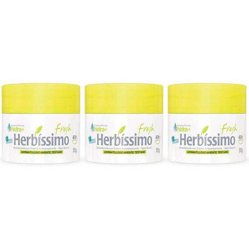Herbíssimo Fresh Desodorante Creme 55g (kit C/03)