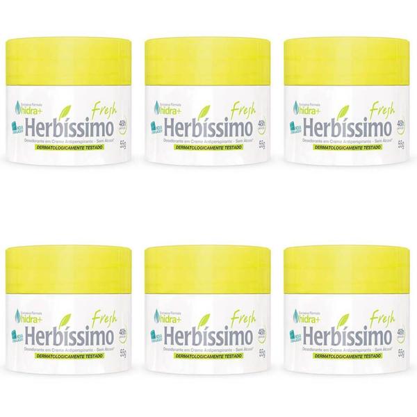 Herbíssimo Fresh Desodorante Creme 55g (Kit C/06)