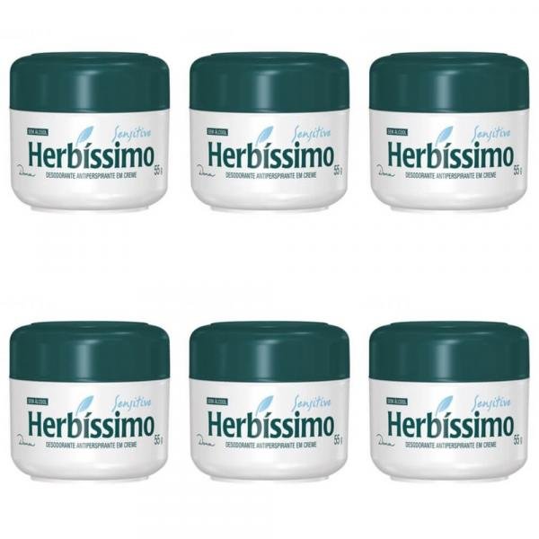 Herbíssimo Sensitive Desodorante Creme 55g (Kit C/06)