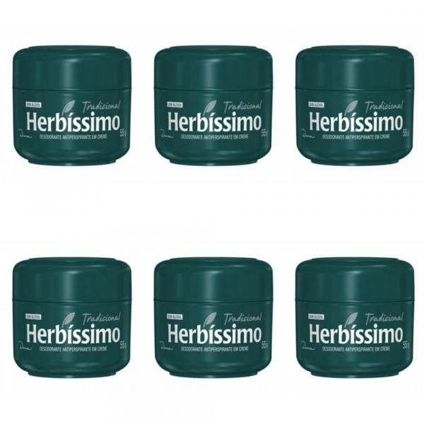Herbíssimo Tradicional Desodorante Creme 55g (Kit C/06)