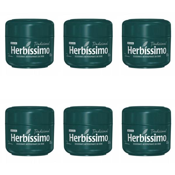 Herbíssimo Tradicional Desodorante Creme 55g (Kit C/06)