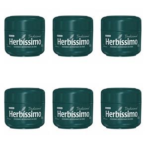 Herbíssimo Tradicional Desodorante Creme 55g - Kit com 06