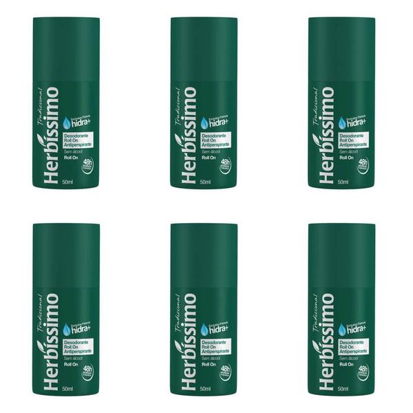 Herbíssimo Tradicional Desodorante Rollon 50ml (Kit C/06)