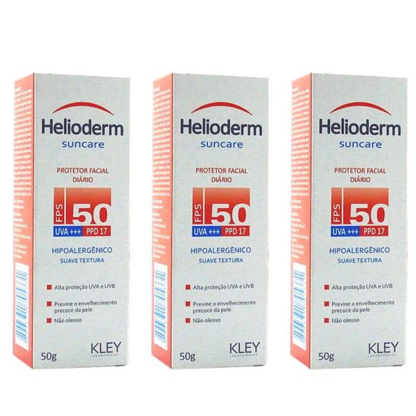 Hertz Helioderm Suncare Facial FPS50 Protetor Solar 50g (Kit C/03)