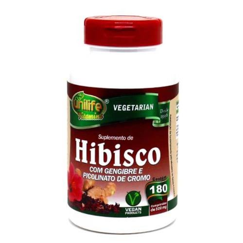 Hibisco com Gengibre e Picolinato de Cromo - Unilife - 180 Cápsulas