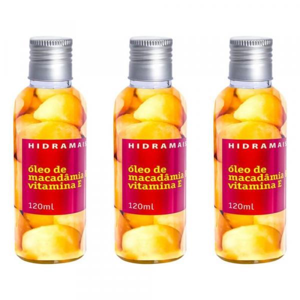 Hidramais Óleo de Macadâmia/vitamina e 120ml (Kit C/03)