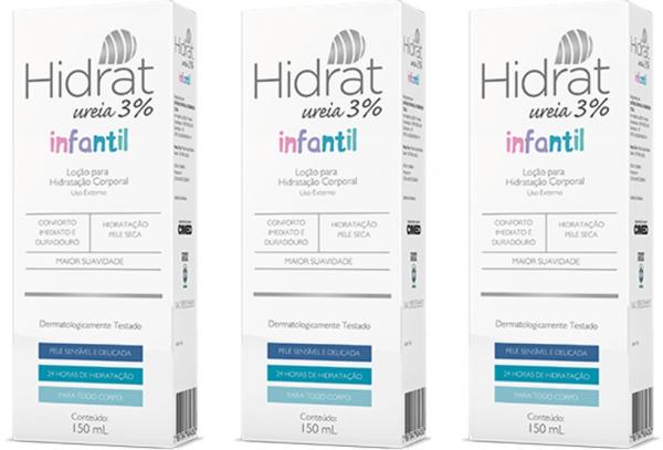 Hidrat Ureia 3% Hidratante Corporal 150ml - Infantil - Kit com 3 Unidades