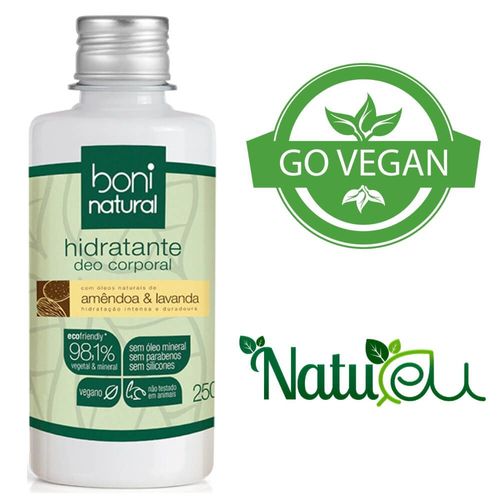 Hidratante Boni Natural Vegano - Amendoa e Lavanda 250ml