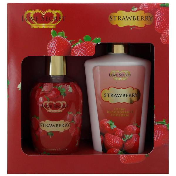 Hidratante Corp 250ml+ Sabonete Liq Strawberry 200ml Secret - Love Secret