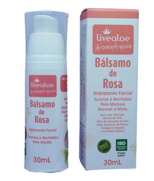 Hidratante Facial de Rosa para Pele Madura da Livealoe 30ml - Live Aloe