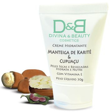 Hidratante Facial e Corporal Manteiga de Karité e Cupuaçu Divina Beauty 30g Pele Seca - Divina Beauty