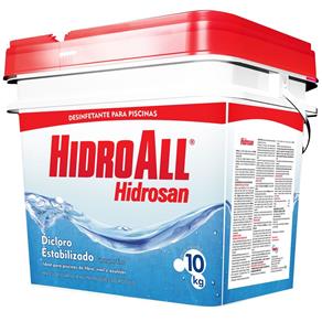 Hidrosan Dicloro Desinfetante para Piscinas Hidroall -10 Kg
