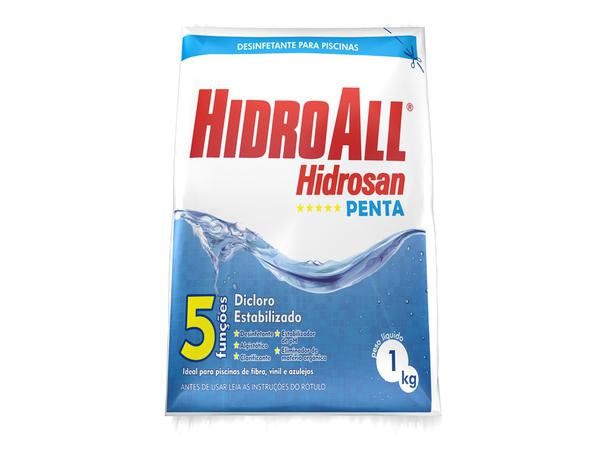 Hidrosan Penta Desinfetante Multifunções para Piscinas Hidroall -1 Kg