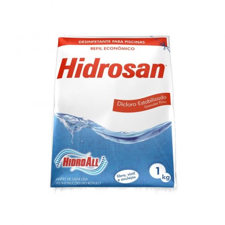 Hidrosan Plus Dicloro Estabilizado para Piscina Balde 1kg - Hidroall -