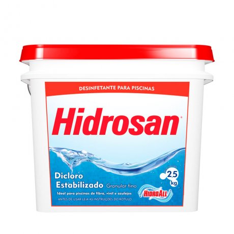 Hidrosan Plus Dicloro Estabilizado para Piscina Balde 2,5kg - Hidroall -