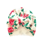 High quality 0-1-Year-Old Floral bebê Impresso Bow Cotton Dome Cap Headband para presentes de aniversário