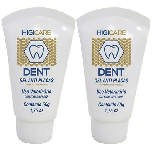 Higicare Dent Gel Dental Redução Placa Bacteriana em Cão 50g (kit com 2 Unidades)