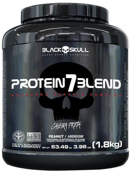 Hiper Proteíco Whey Protein 7 Blend Caveira Preta 1,8kg Black Skull
