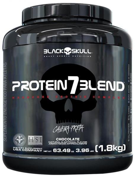 Hiper Proteíco Whey Protein 7 Blend Caveira Preta 1,8kg Black Skull