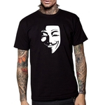 Homem Facial Padrão Makeup Impressão T-shirt Camisa Casual