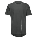 Homens algodão de manga curta T-shirt Side Dividir Arc Hem respirável macio superior Garment