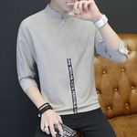 Homens camisas de manga comprida camisa dos homens respiráveis ¿¿Verão Linho Slim fina de forma chinês estilo chique Zipper roupas masculinas 4 Cores Novas