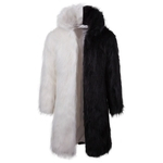 Homens de luxo cabelo artificial Long Coat Stylish Hip Hop Engrossar Quente casaco de inverno