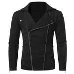 Homens Elegante Duplo Oblique Zipper Casual Magro Jacket casaco quente Único Thicken