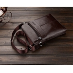 Homens Fashion Business PU Leather Crossbody Bag