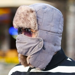 Homens Inverno Engrosse lã quente Cap Máscara Ear Care for Outdoor equitação esqui