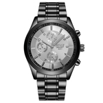 FLY Homens Luxo Esportes Casual Waterproof Quartz Stainless Steel Watchband relógio de pulso