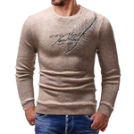 Homens malhas camisola Pure teste padrão da folha colorida do bordado Magro Sweater