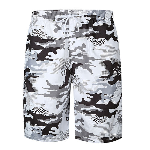 Homens Moda Camuflagem Impressão Praia Shorts Casual respirável de secagem rápida bermuda de algodão