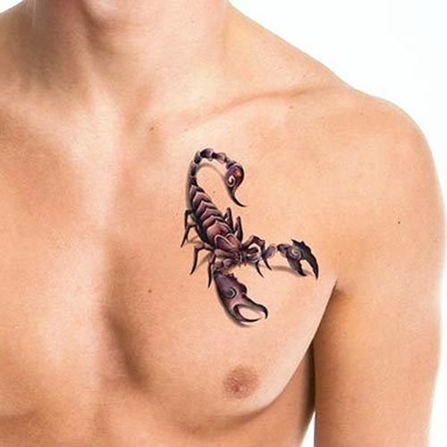 Homens Moda Legal Engraçado 3d Escorpião Rei Temporária à Prova D 'água Etiqueta do Tatuagem