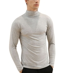 Homens Modal Highneck lapela roupa interior térmica shirt Tops da Base de mangas compridas apertadas