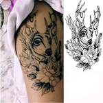 Homens Mulheres Braço Flor cervos duradoura tatuagem impermeável adesivos Body Art Decal