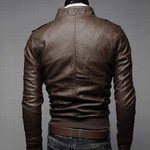 Homens PU Leather Motorcycle Jackets moda Outono Inverno Outwear Top Coat