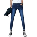 Homens Slim Fit estiramento consideráveis ¿¿do Calça Casual moda jovem Jeans