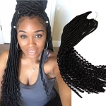 Hot ! 1packs 20 inch Goddess Faux Locs Curly Crochet Hair 24 Roots/pack Faux Locks Synthetic Crochet Braiding Hair Extensions for Women